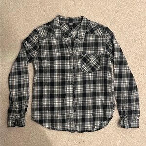 PAIGE Black and White Plaid Casual Shirt